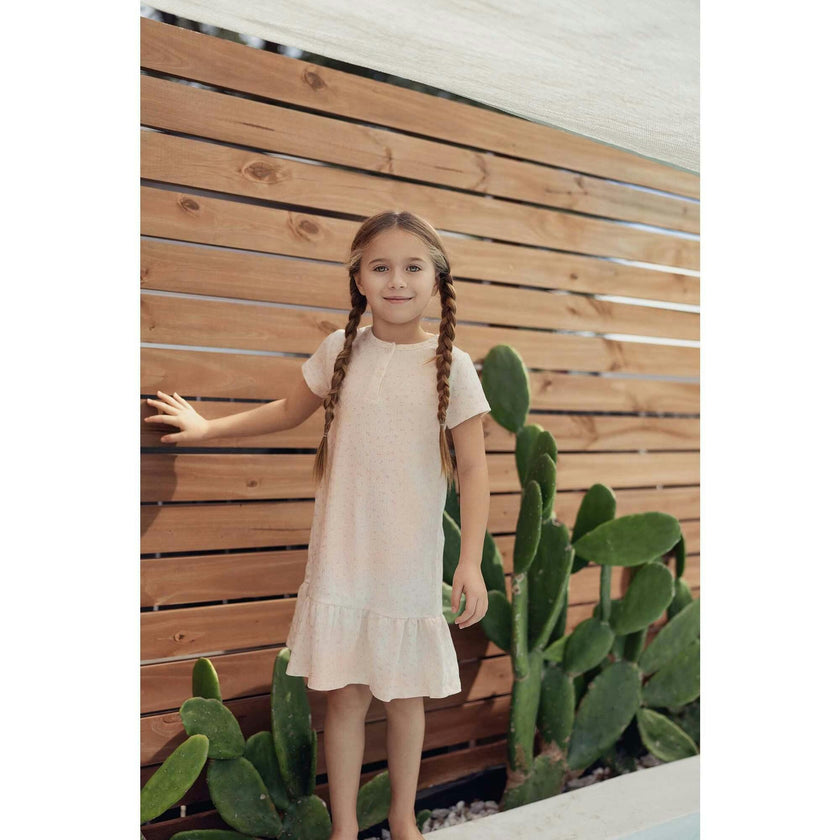 Printed Gauze Short Sleeve Dress
