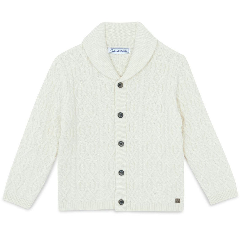 TARTINE ET CHOCOLAT HIGH-NECK WOOL SWEATER - NACRE