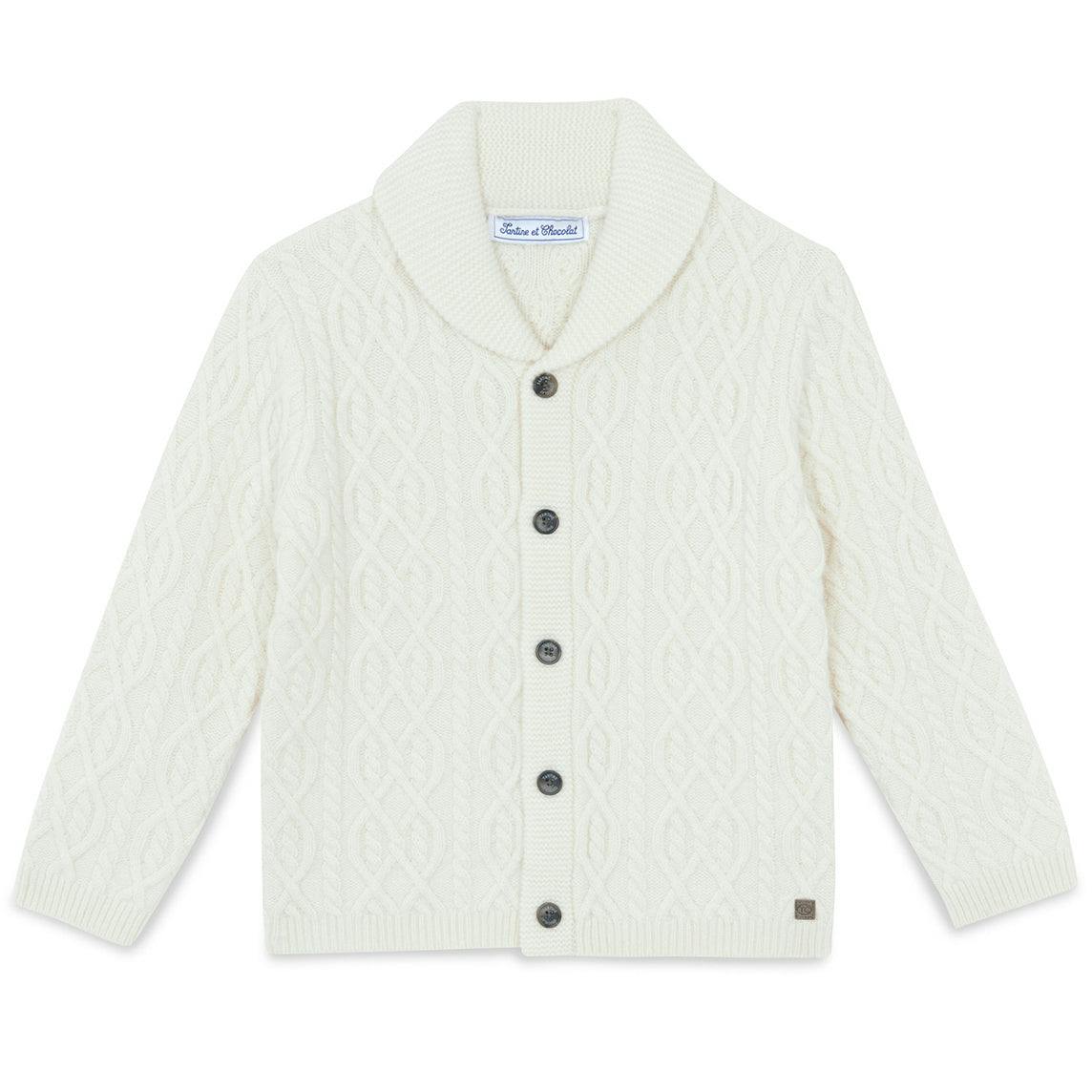 TARTINE ET CHOCOLAT HIGH-NECK WOOL SWEATER - NACRE