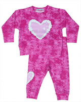 Toddler Tie Dye Heart Set - Fuchsia