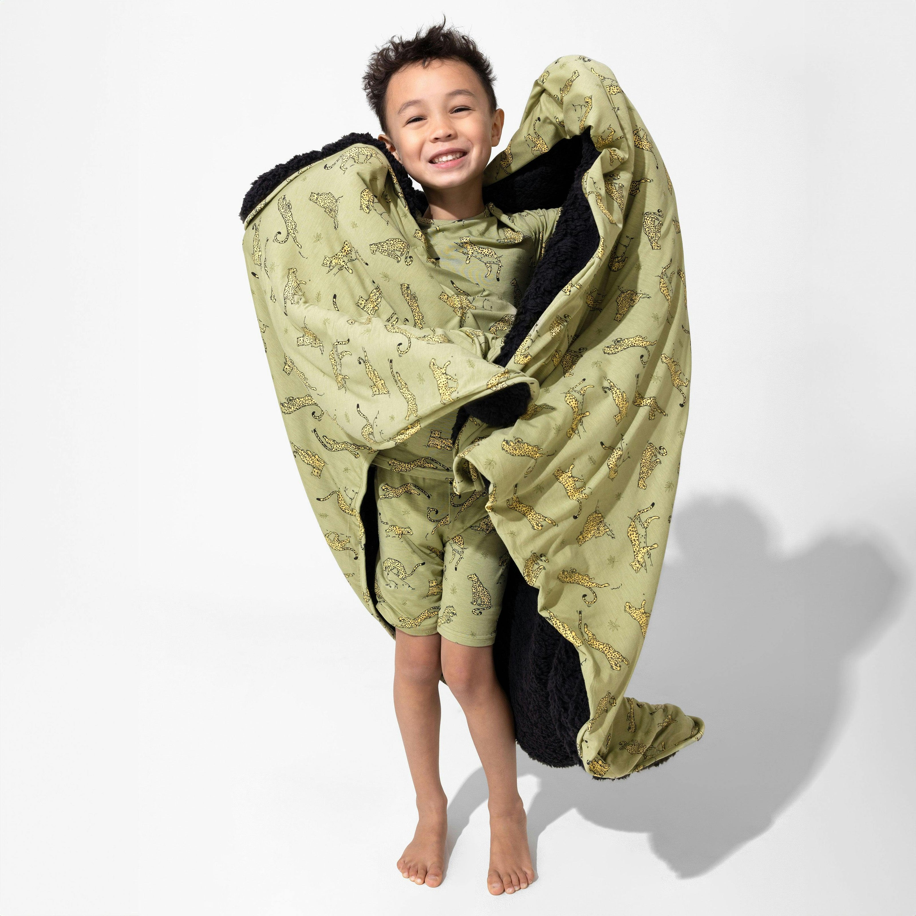 Sage & Spots Leopard Bamboo Kids Pajama Short Set