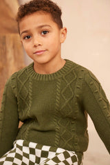 Cable Popcorn Jumper | Avocado