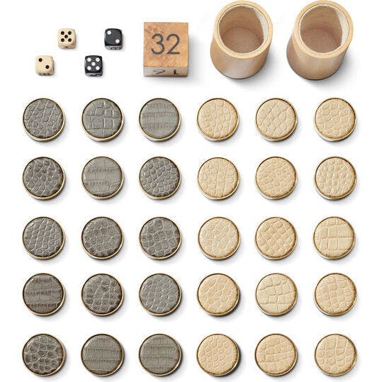 Croc Leather Backgammon Set