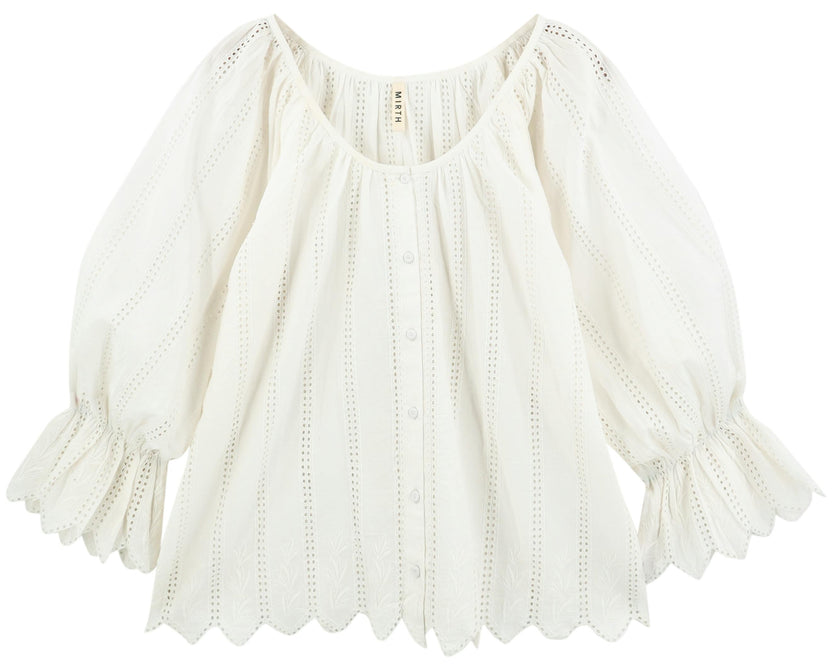 Seville Top in White Vine Eyelet