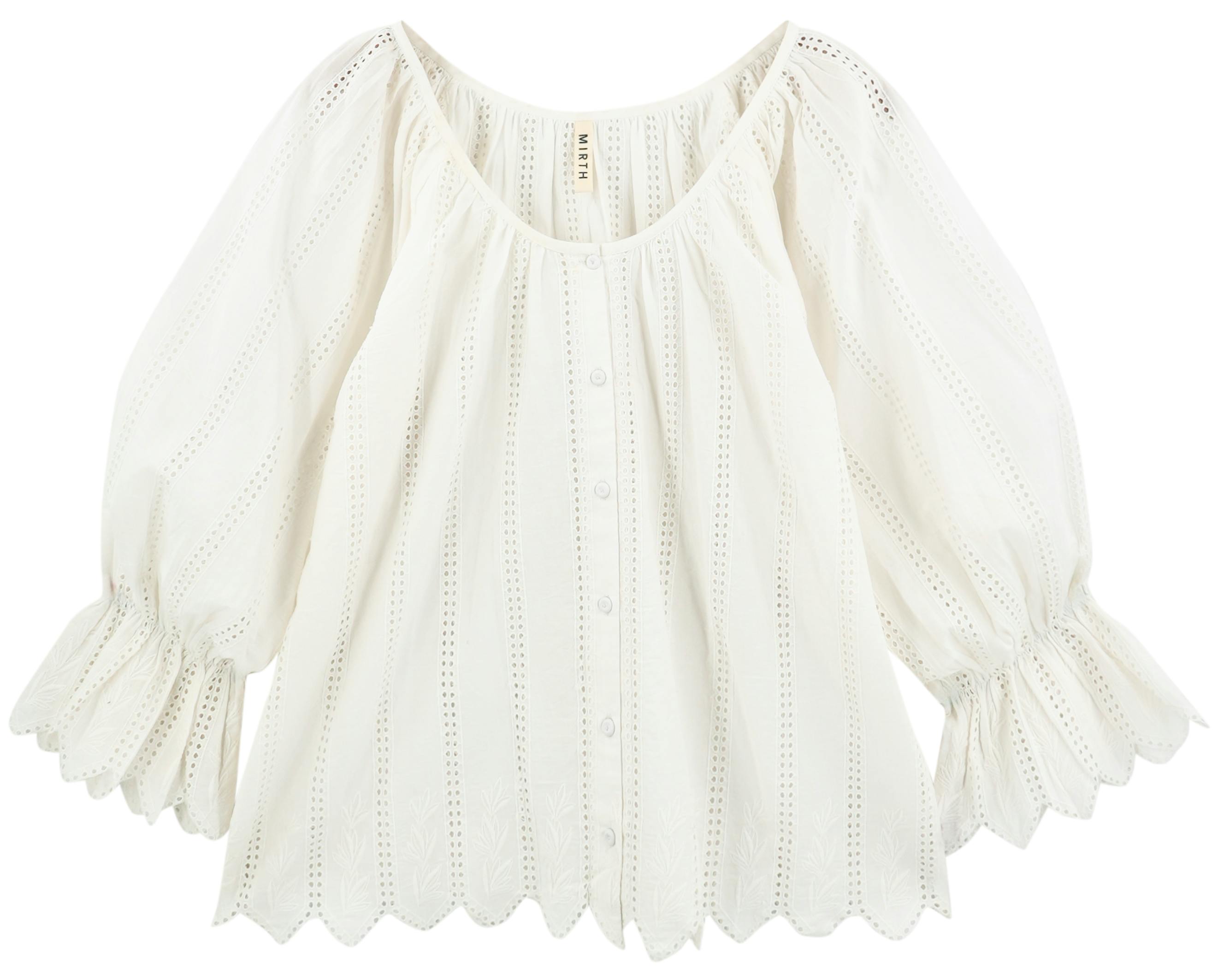 Seville Top in White Vine Eyelet