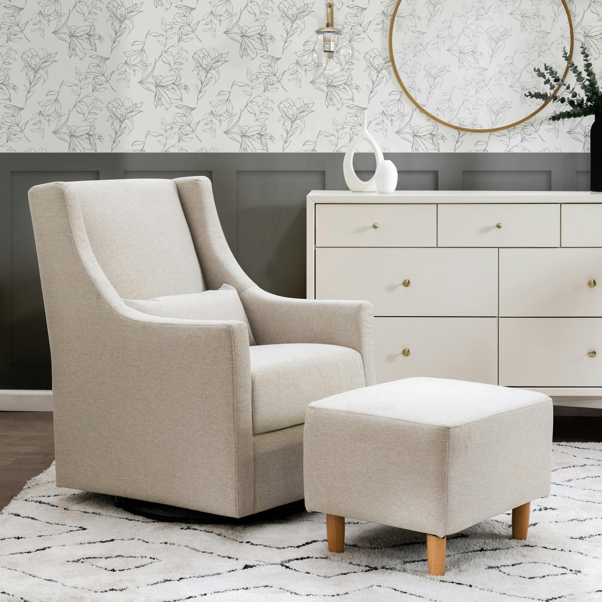 Toco Swivel Glider and Ottoman
