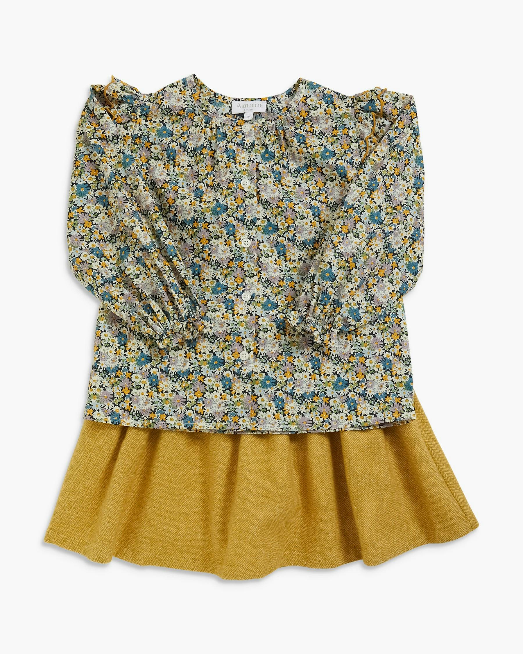Sacha Blouse Blue Green Liberty