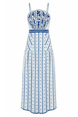 Hunter Cloud Ribbon Stripe Midi Dress
