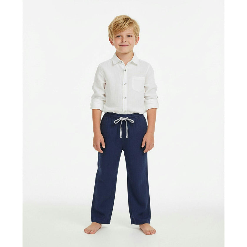 La Plage Boys Drawstring Pants Lapis Blue, Blue