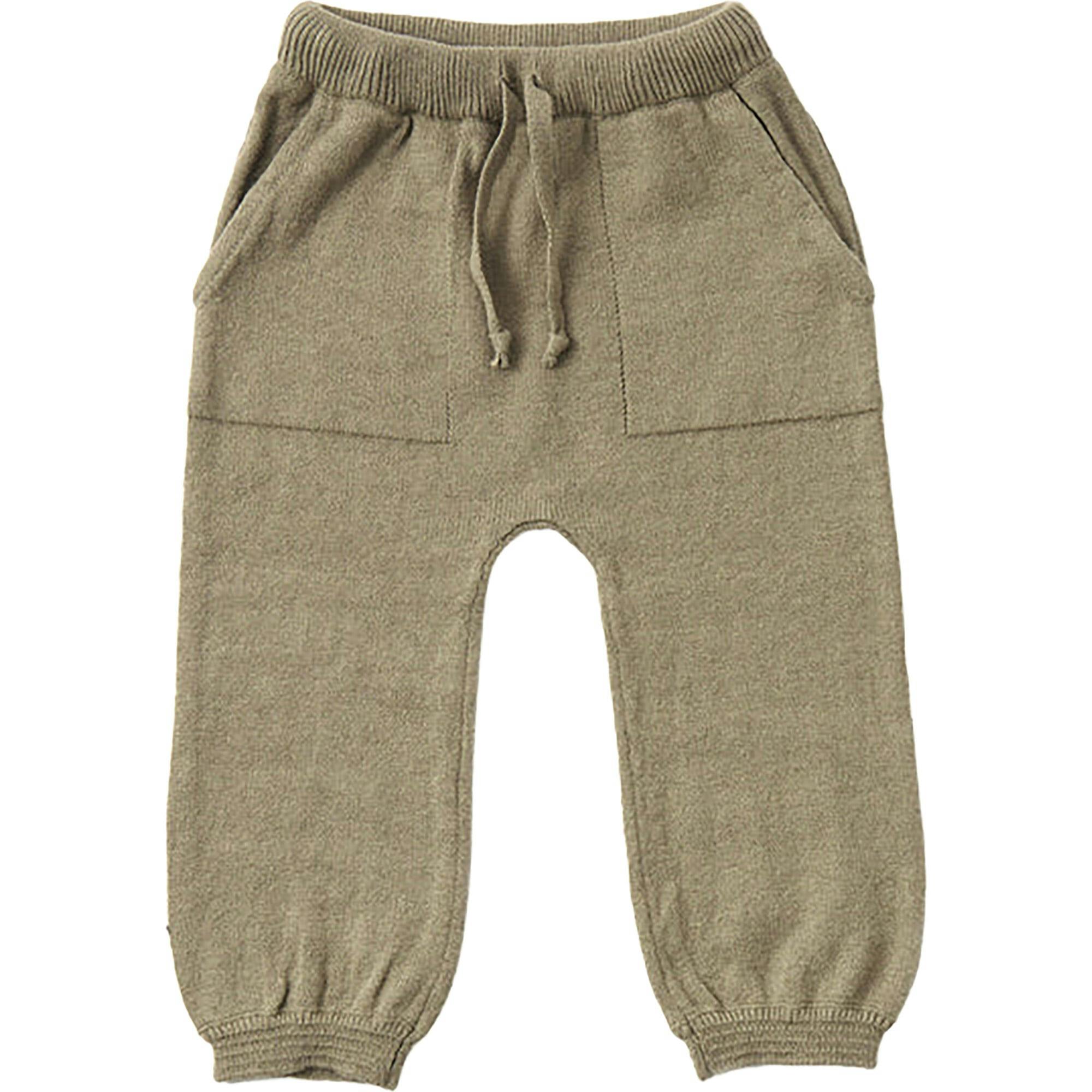 Chunky Ribbed Knit Elastic Waistband Drawstring Relaxed Fit Joggers