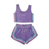 Rainbow Velour Sequin Tank Set