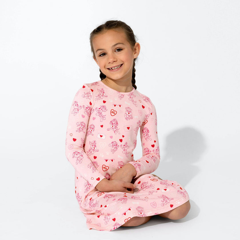 PAW Patrol: Love Paws Pink Bamboo Girls' Long Sleeve Dress