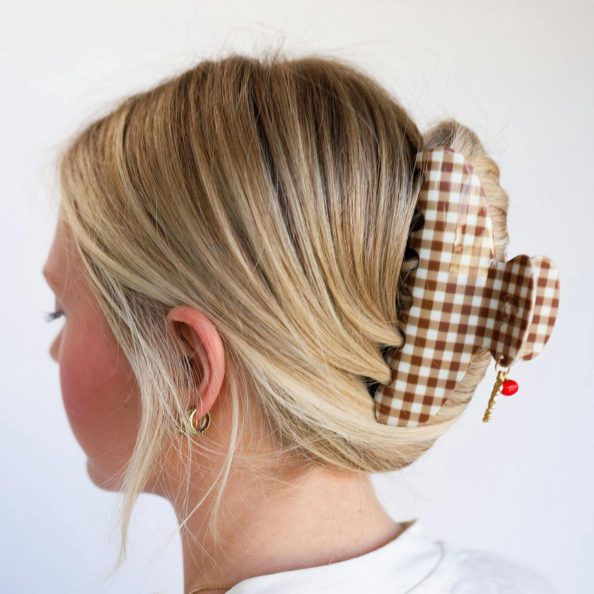 BROWN GINGHAM TOMATO CHARM CLAW