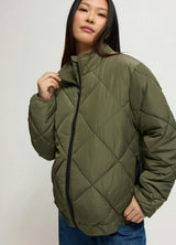 Expandable Raglan Sleeve Maternity Puffer Jacket