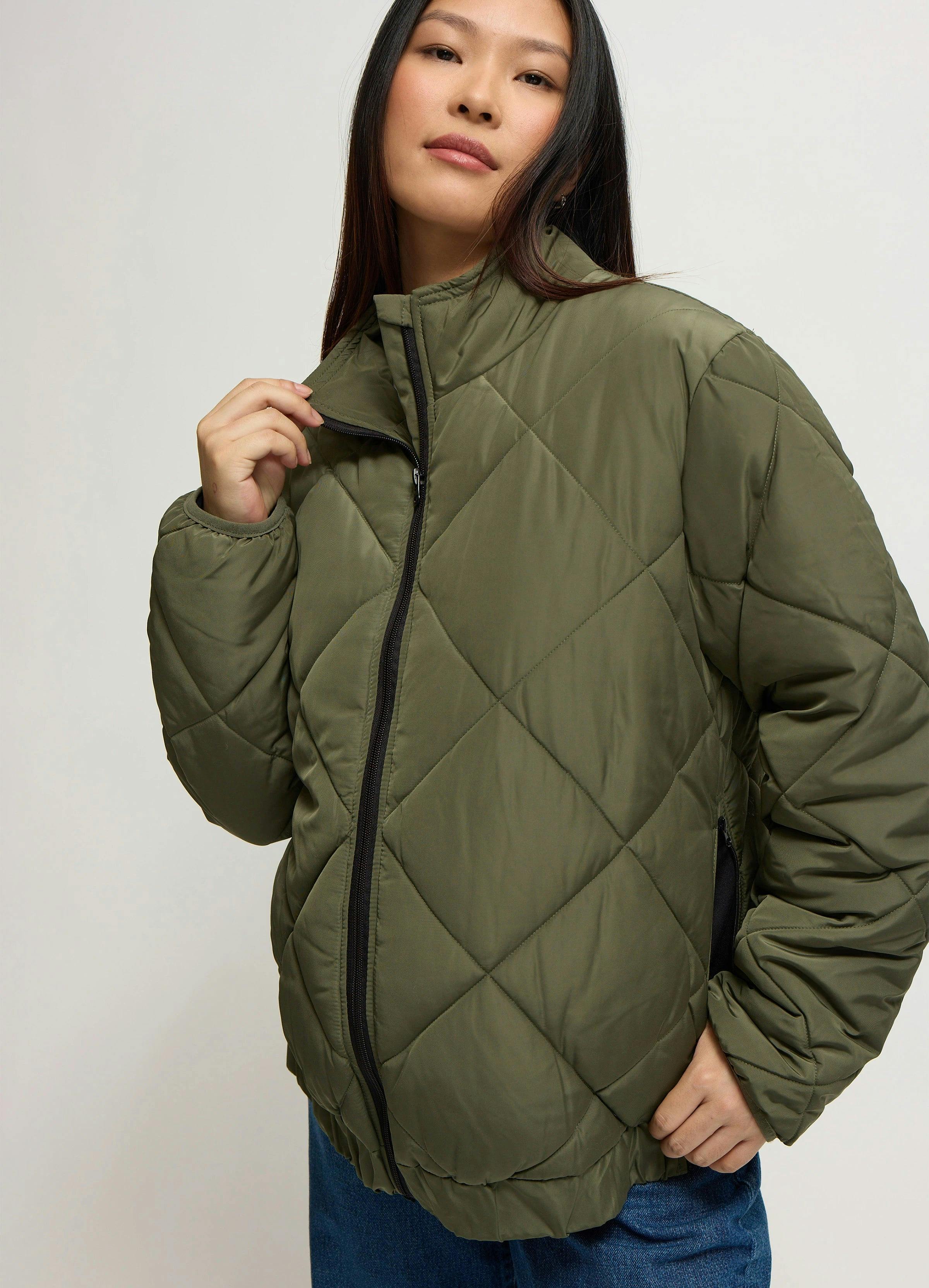 Expandable Raglan Sleeve Maternity Puffer Jacket