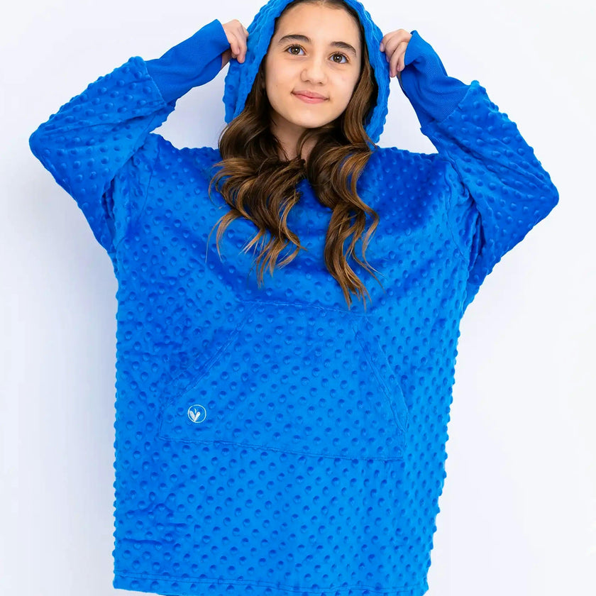 Minky Bubble Oversized Hoodie - Blue