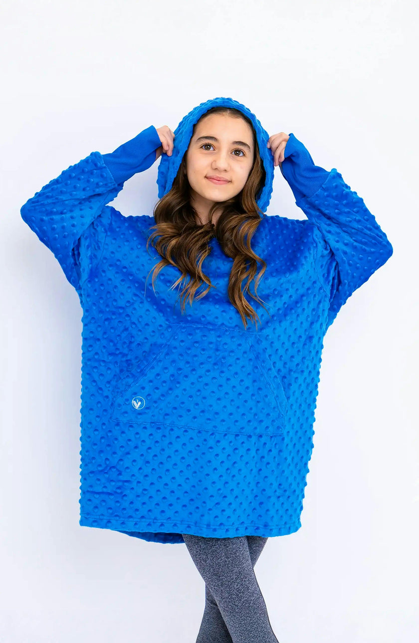 Minky Bubble Oversized Hoodie - Blue