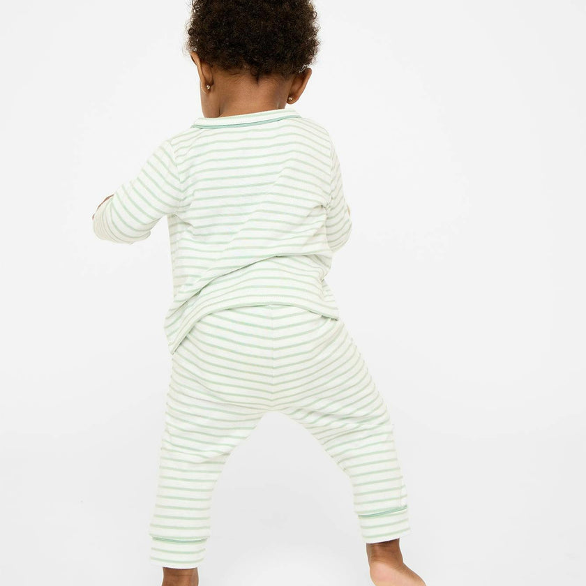 Andy Baby Legging, Dusty Seafoam Mini Stripe