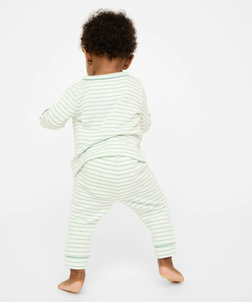 Andy Baby Legging, Dusty Seafoam Mini Stripe