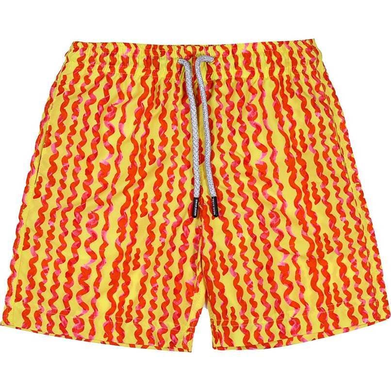 Kids' Wavy Stripes Quick-Dry Swim Trunks