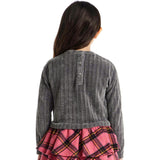Kids Knit Top Plaid Skirt Dress