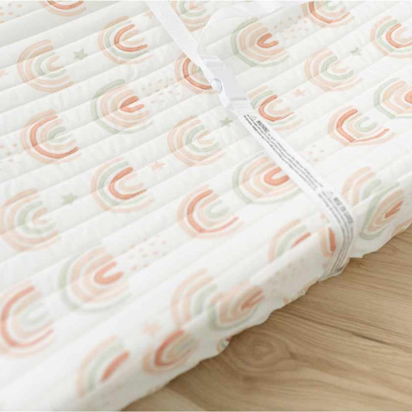 Parker Quilted Change Pad Cover (Rainbow)