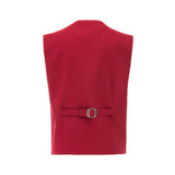 Red Solid Vest & Bowtie