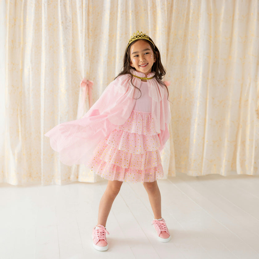 Pink Princess Tiered Long Sleeve Tutu Dress