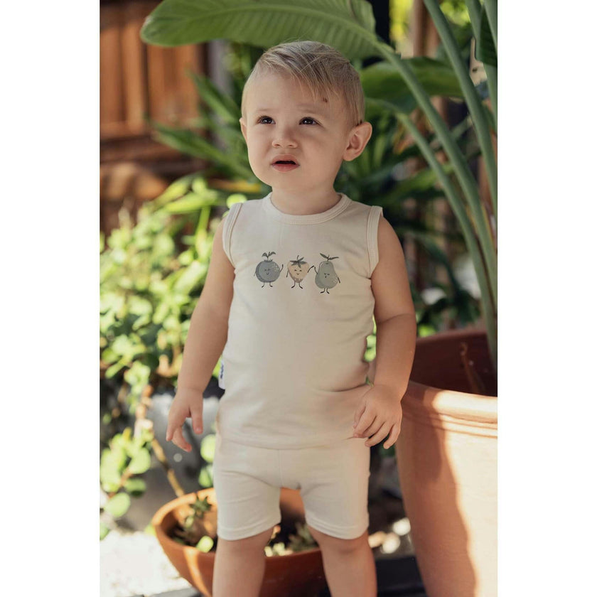 Boys Fruity Friends Print 2-Piece Tank & Short Set