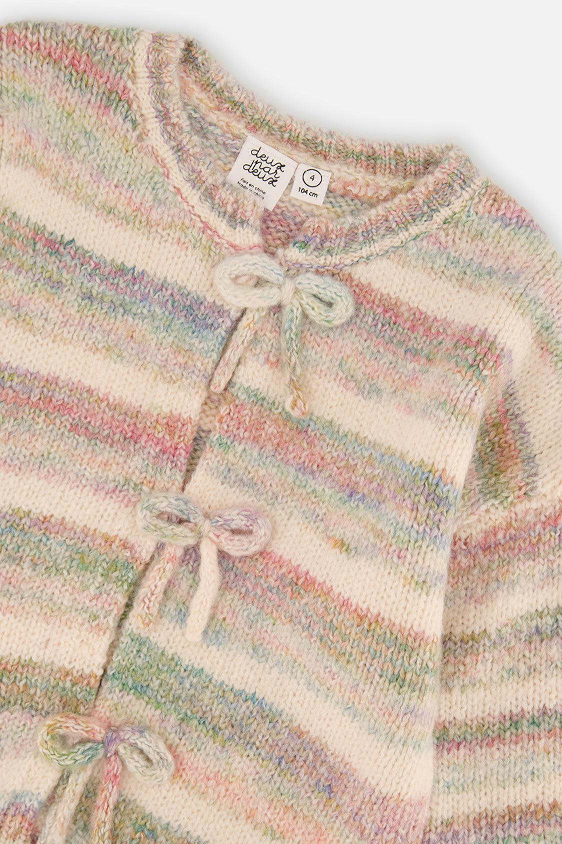 Knitted Cardigan Mauve and Blue Knitwear