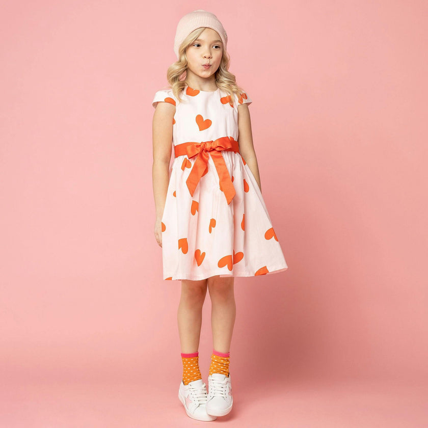 Love Heart Valentines Party Dress With Bow