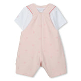 Pale Pink Dungarees T-Shirt Set