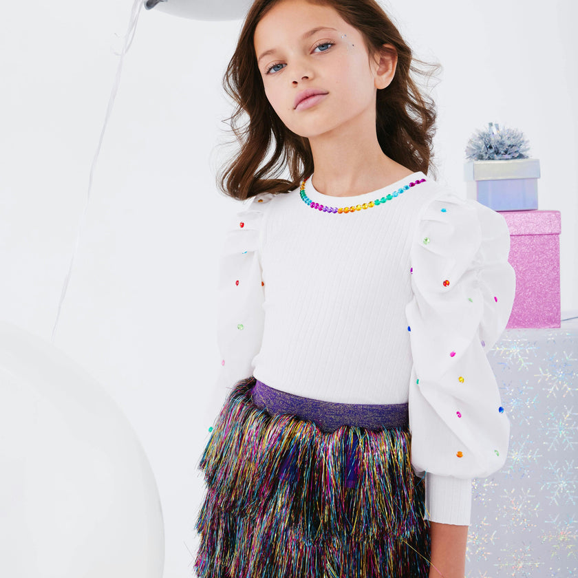 Gem Queen Puff Sleeve Blouse