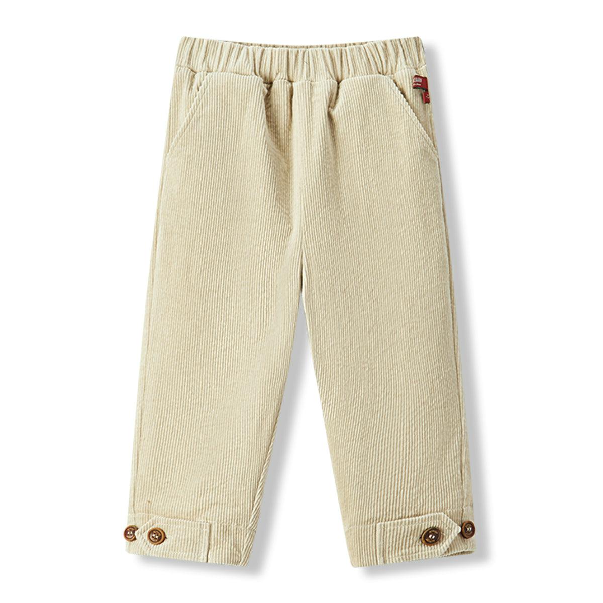 Beige Corduroy Pocket Pants