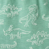 Boys Printed Henley Set | Green Dino