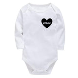 Heart U Most Personalized Baby Bodysuit, White