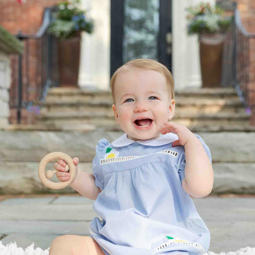 Pincord Dress With Flowers