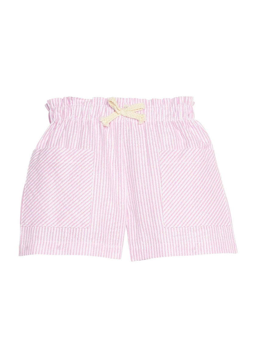 Patch Pocket Shorts - Pink Sparkle Seersucker