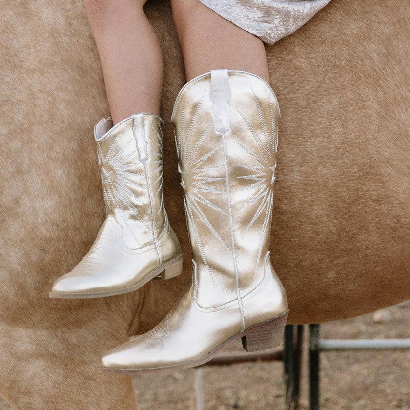 Cowgirl Goldie Boots, Gold