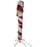 4-Foot Pre-Lit Red and White LED Tinsel Candy Cane