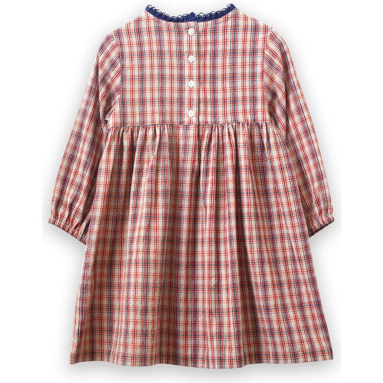 Toddler Long Sleeves Dress with Lace Trim