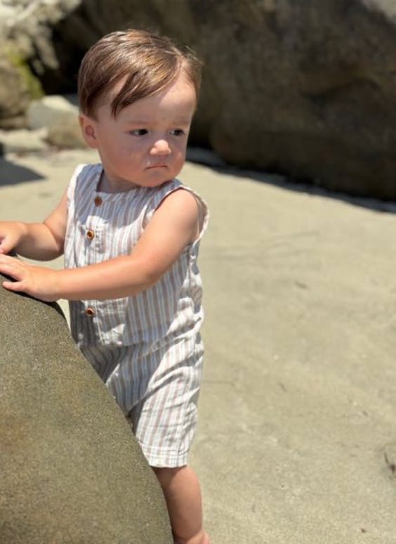 CABIN Beige Stripe Playsuit