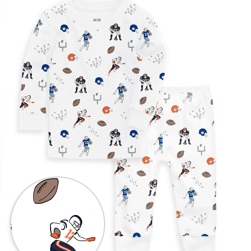 The Organic Long Sleeve Pajama Set [Football]
