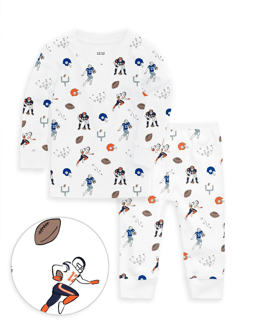 The Organic Long Sleeve Pajama Set [Football]