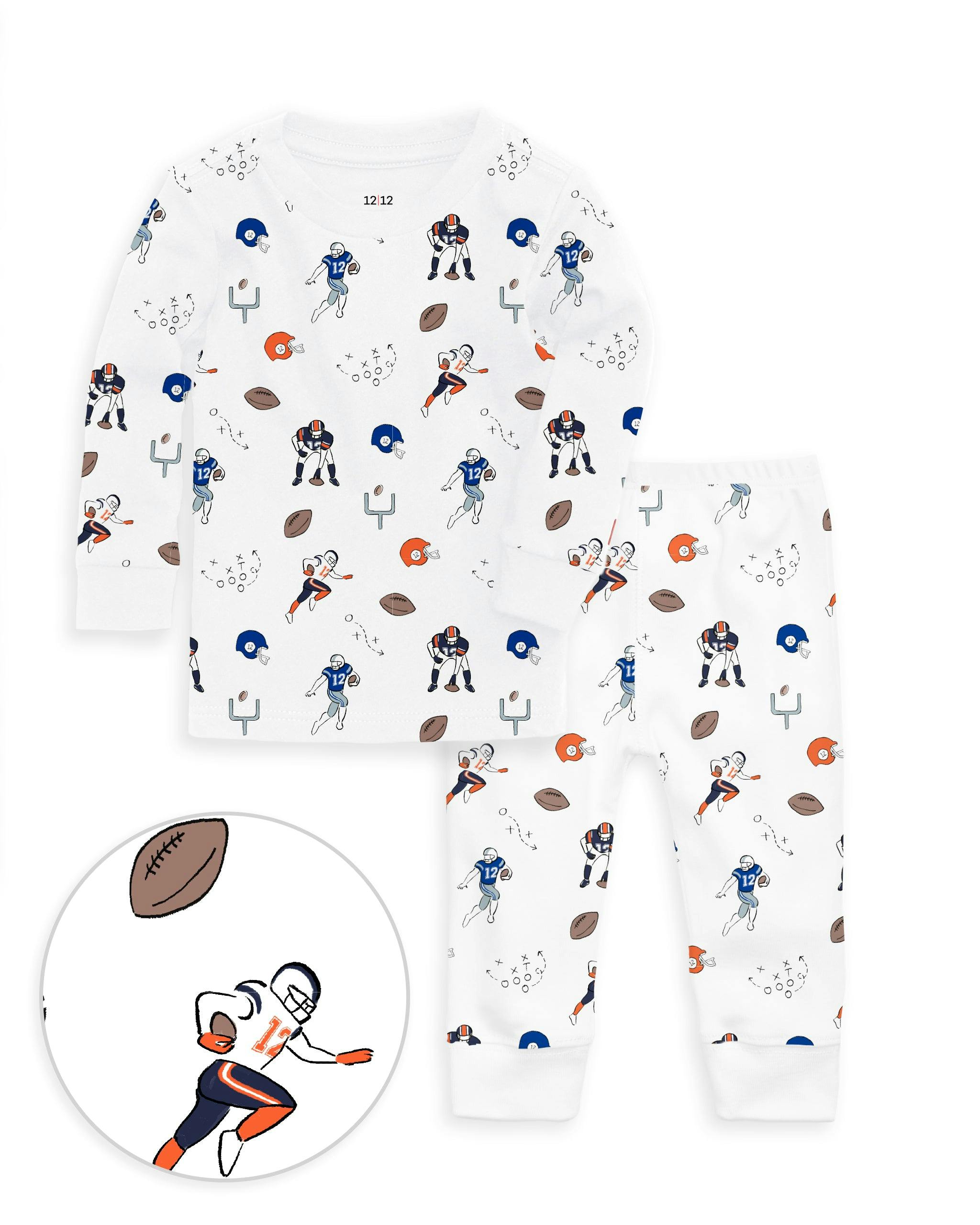 The Organic Long Sleeve Pajama Set [Football]
