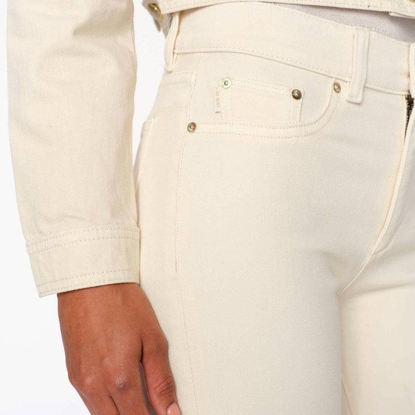 Mara Straight Mid Rise Instasculpt™ Ankle Jeans | Ecru