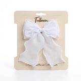 White Sheer Bow Hair Clip