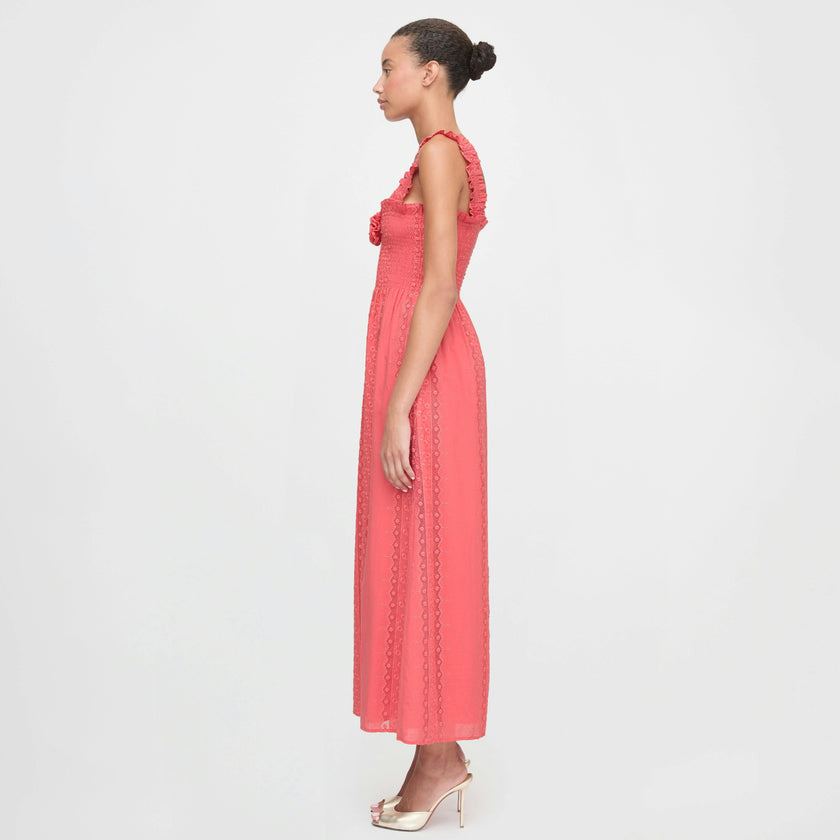 The Rosetta Nap Dress - Coral Voile Broderie