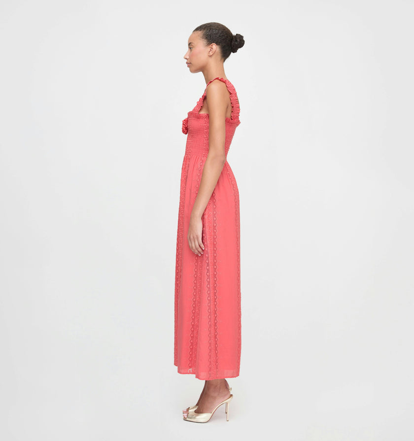 The Rosetta Nap Dress - Coral Voile Broderie