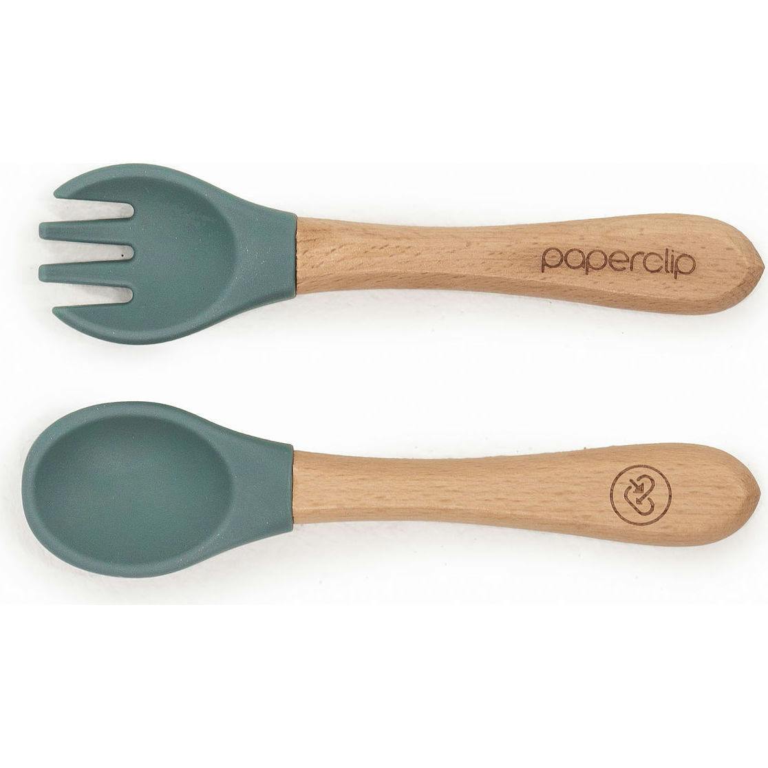 Silicone & Wooden Spoon & Spork Set